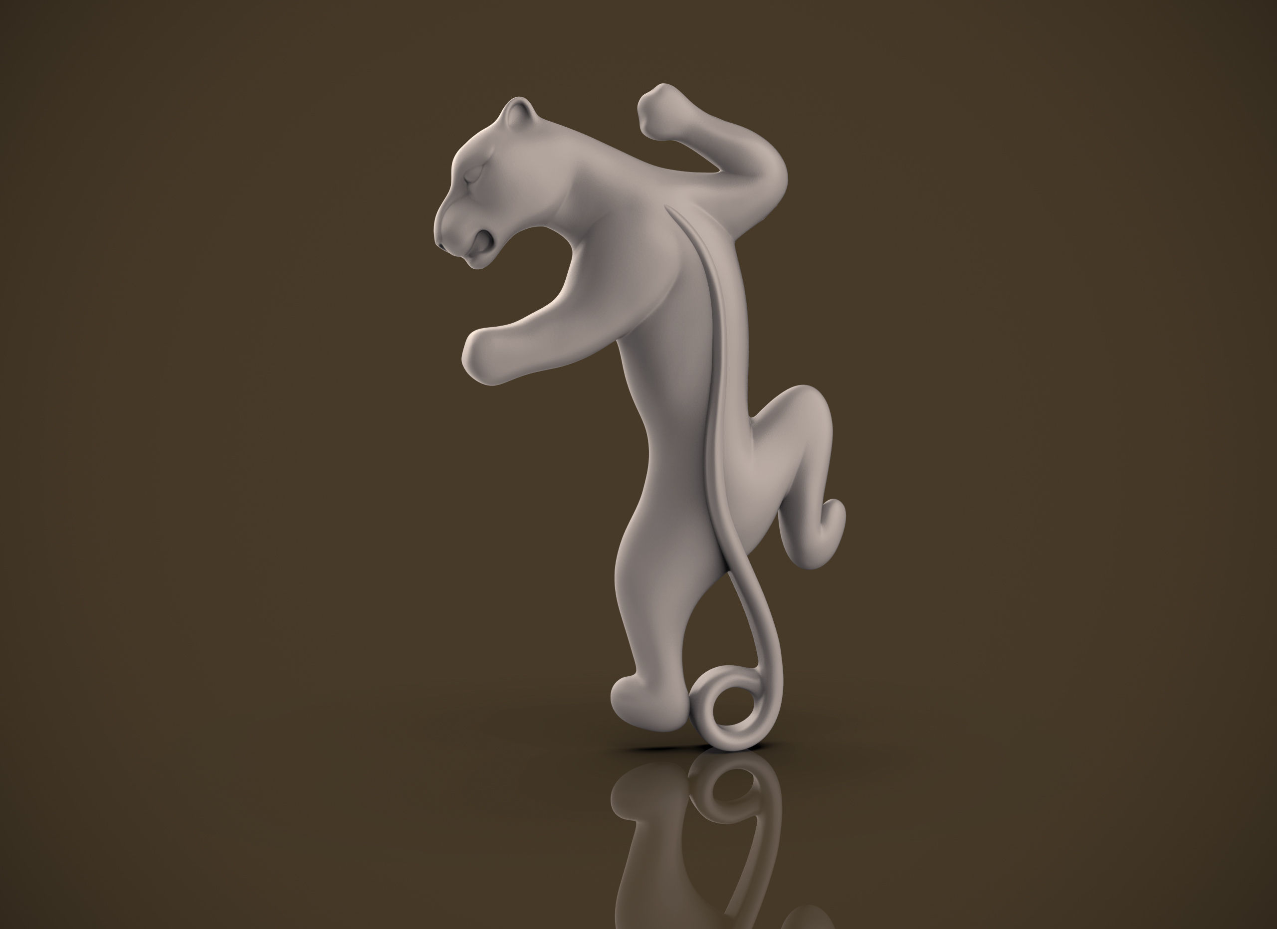Panther jumping 3D print model_4