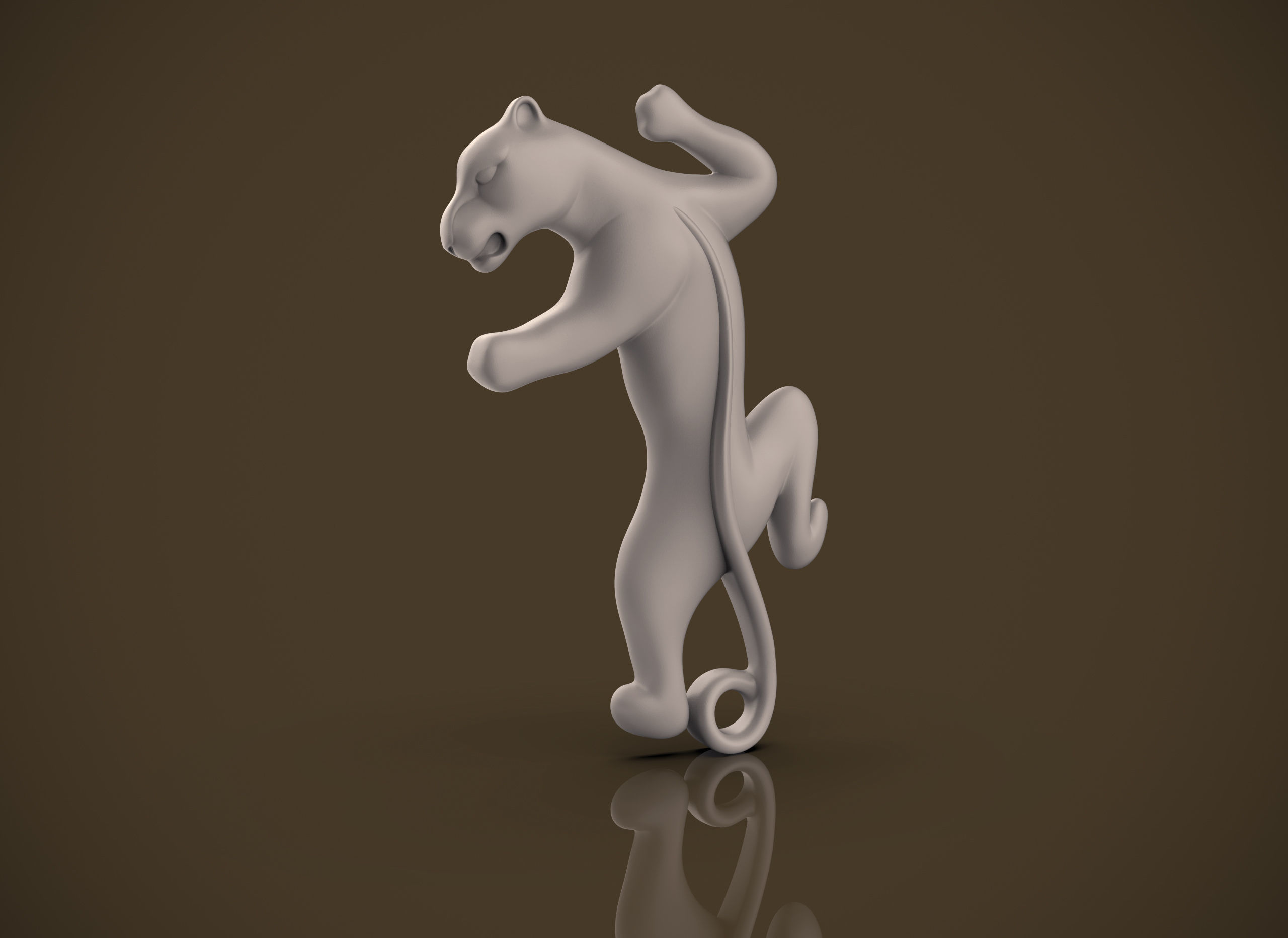 Panther jumping 3D print model_2