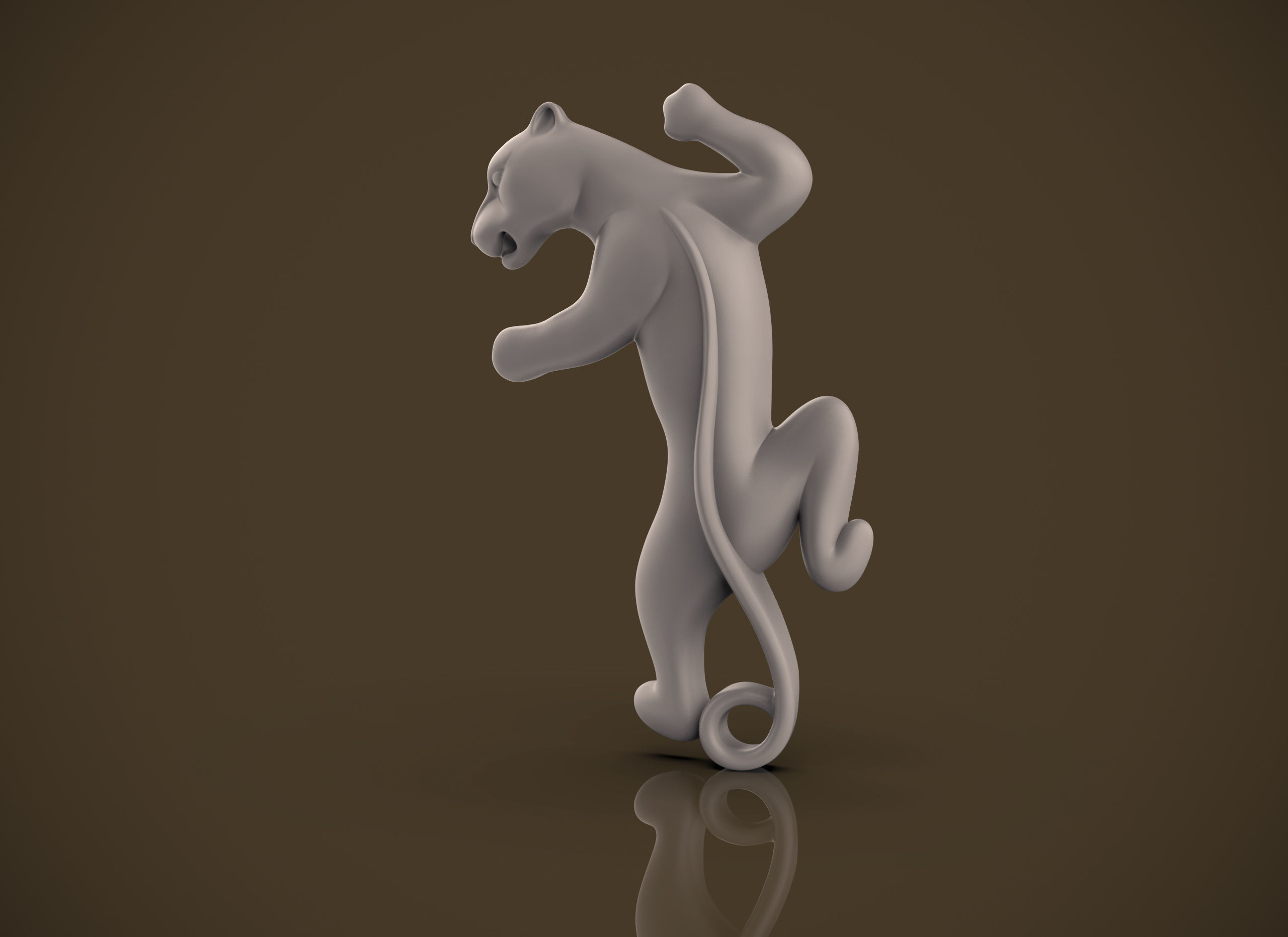 Panther jumping 3D print model_8
