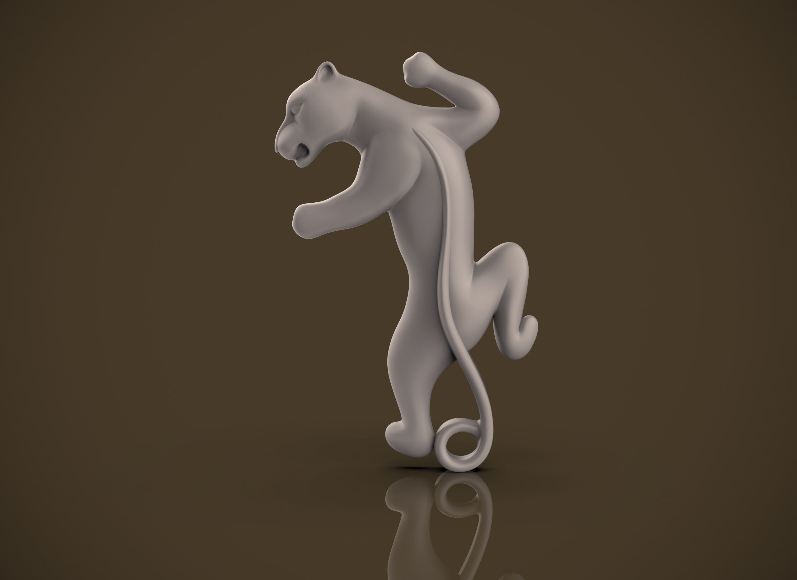 Panther jumping 3D print model_6