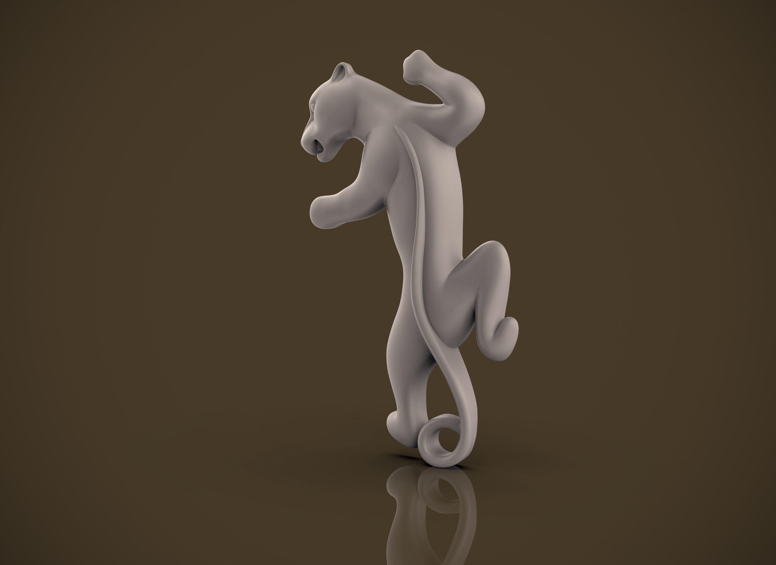 Panther jumping 3D print model_10