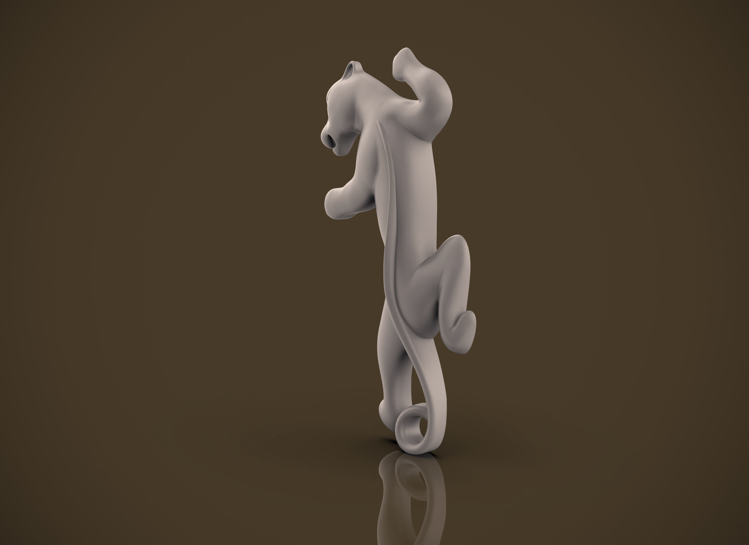 Panther jumping 3D print model_14