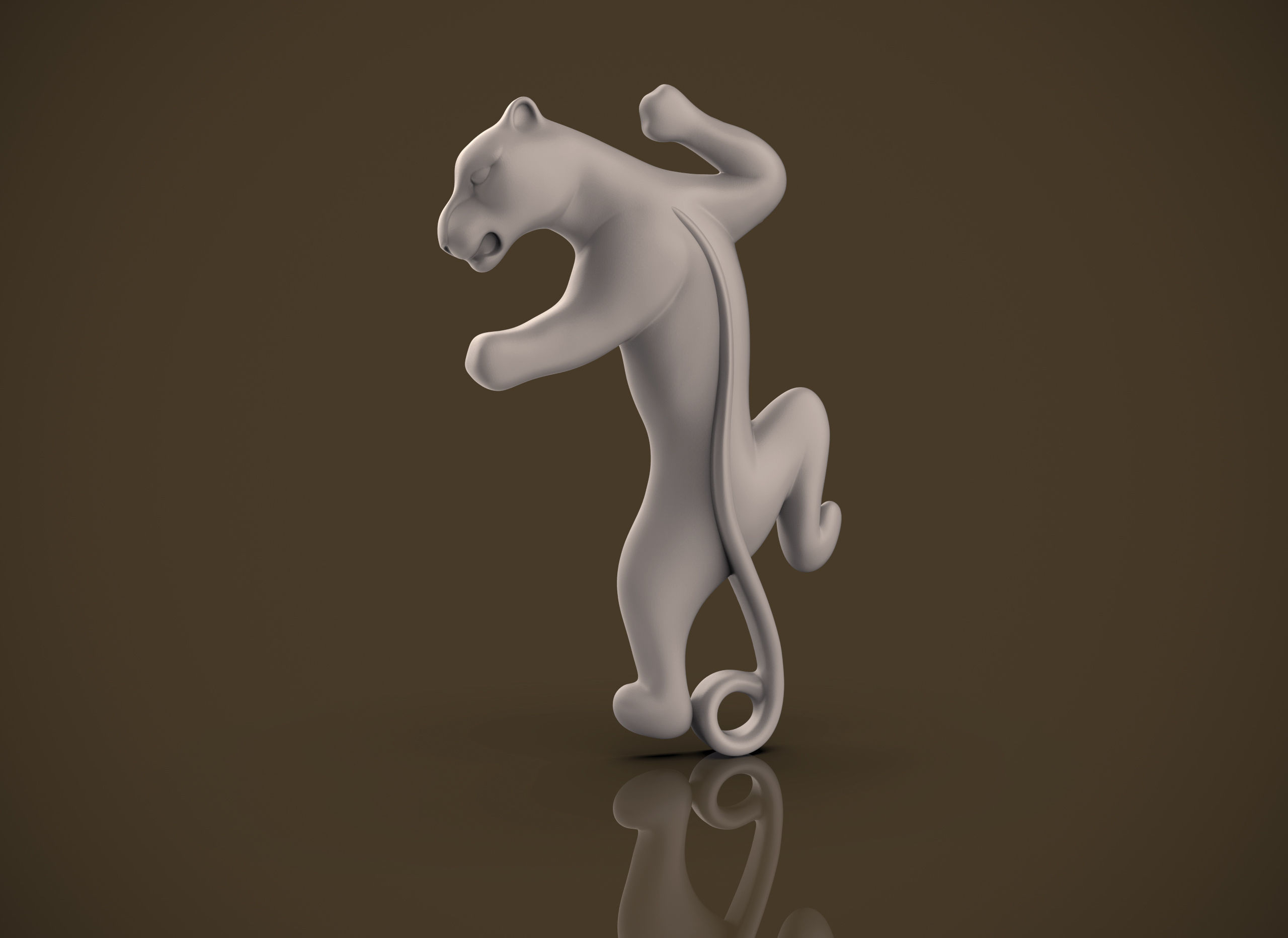 Panther jumping 3D print model_3