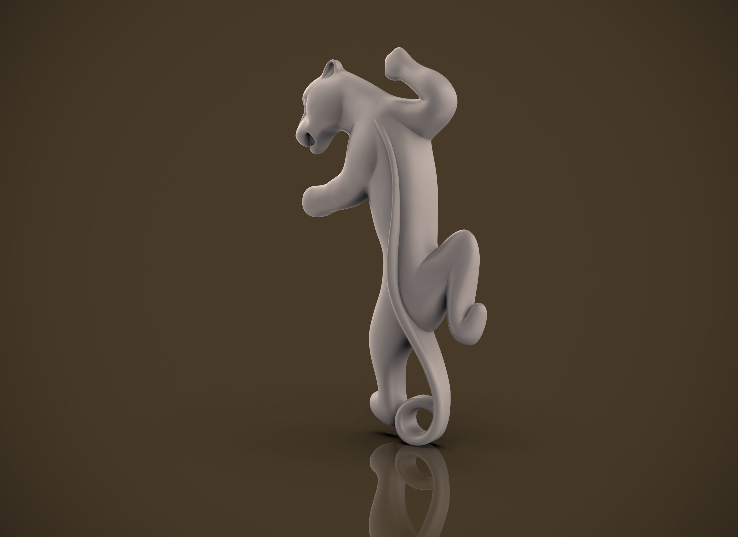 Panther jumping 3D print model_12