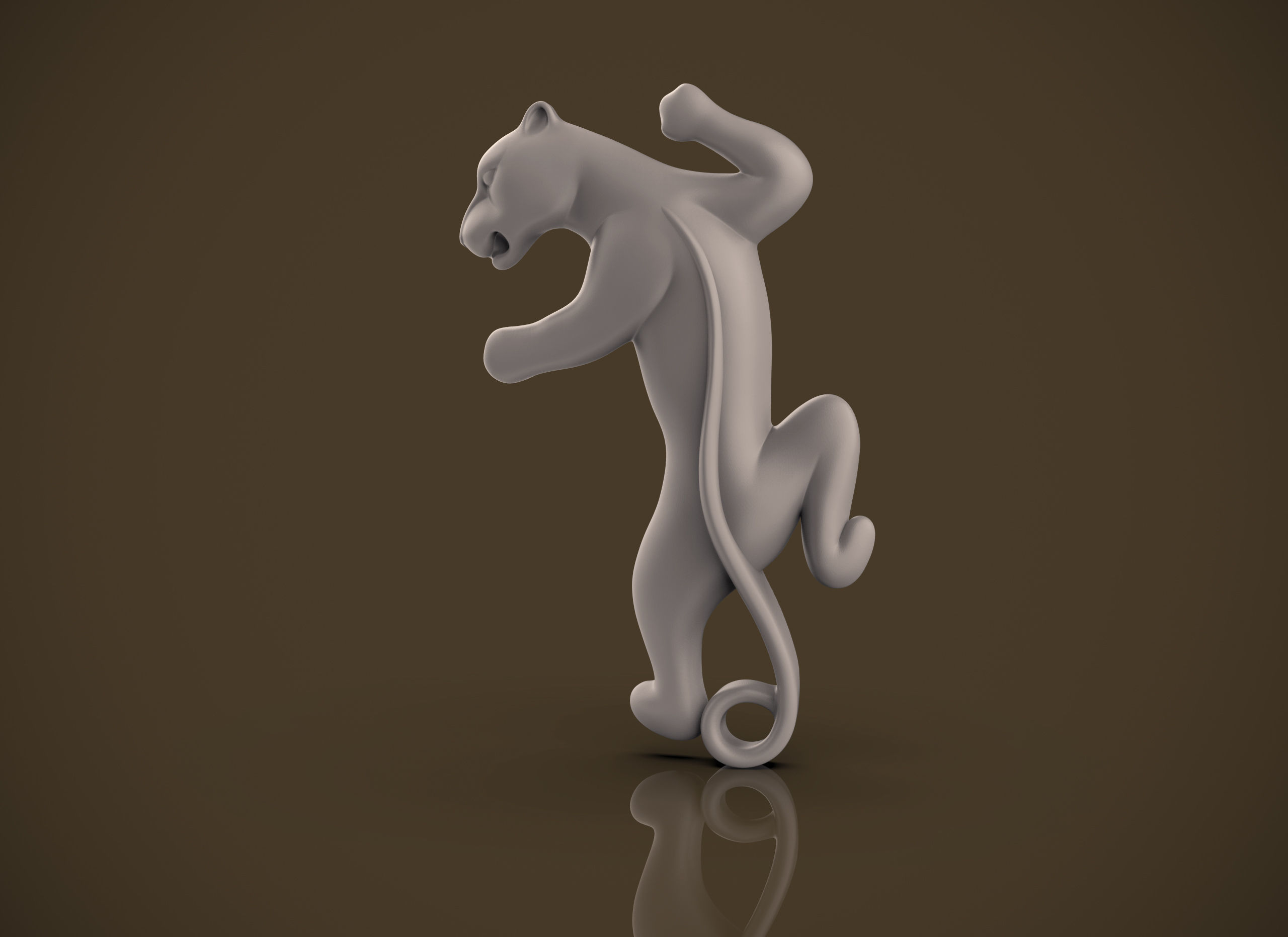 Panther jumping 3D print model_7