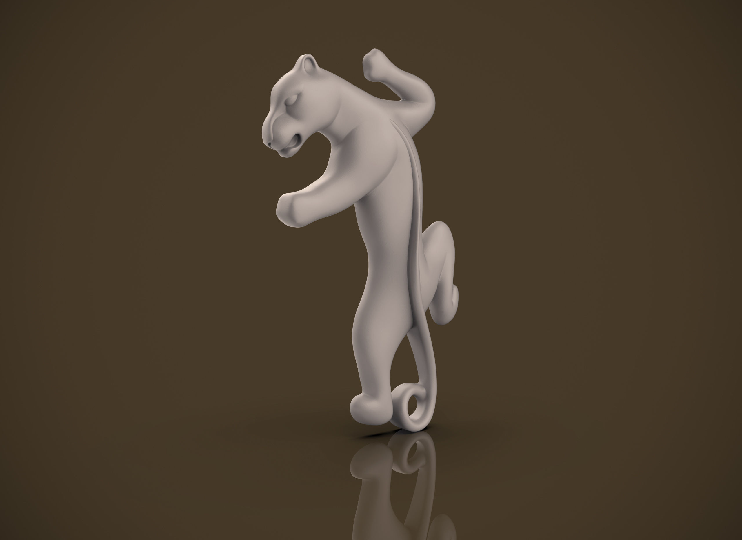 Panther jumping 3D print model_29