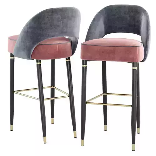 Norfolk Velvet Stool by Ethan Chloe 3D model