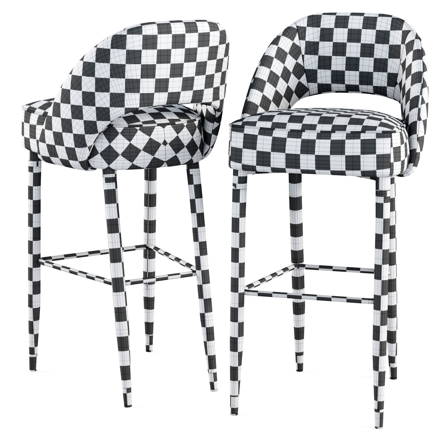 Norfolk Velvet Stool by Ethan Chloe 3D model_3