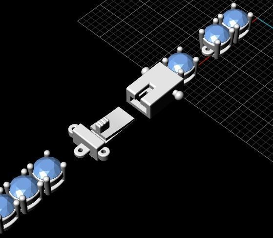 Tenis necklace 34 3D print model_5