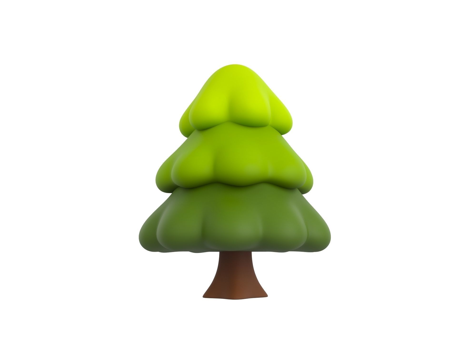 Cartoon Pine Tree 3D model_2