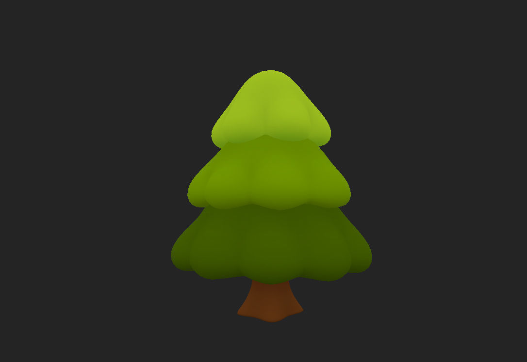 Cartoon Pine Tree 3D model_6