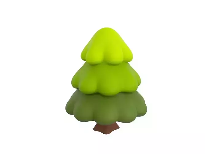 Cartoon Pine Tree 3D model