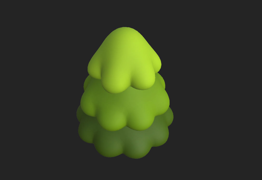 Cartoon Pine Tree 3D model_7