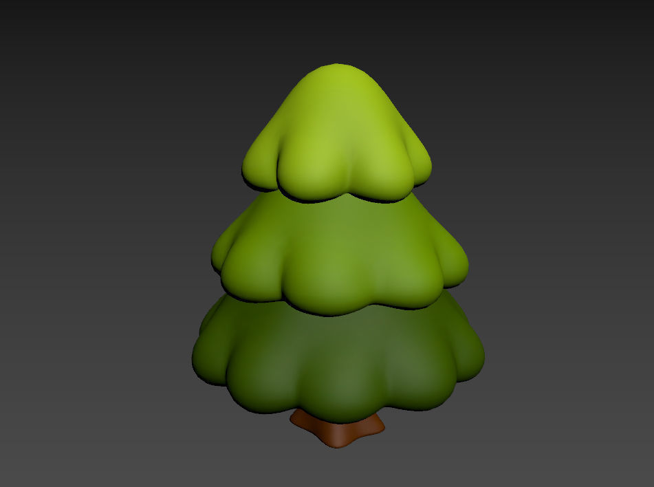 Cartoon Pine Tree 3D model_10
