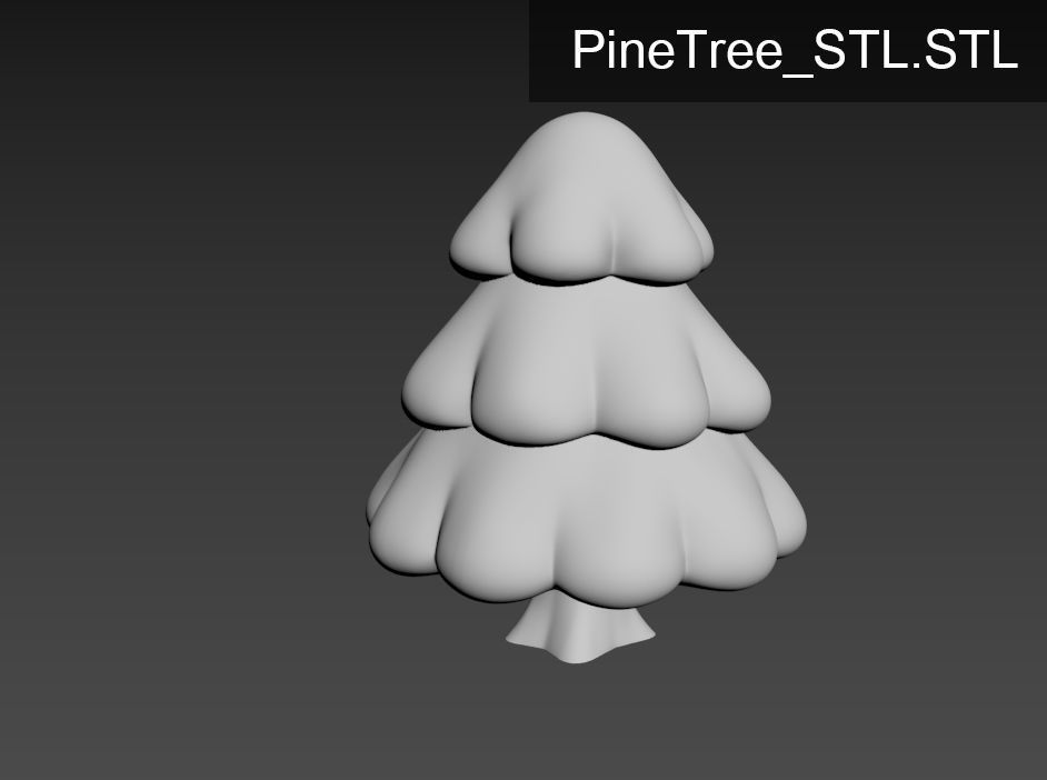 Cartoon Pine Tree 3D model_19