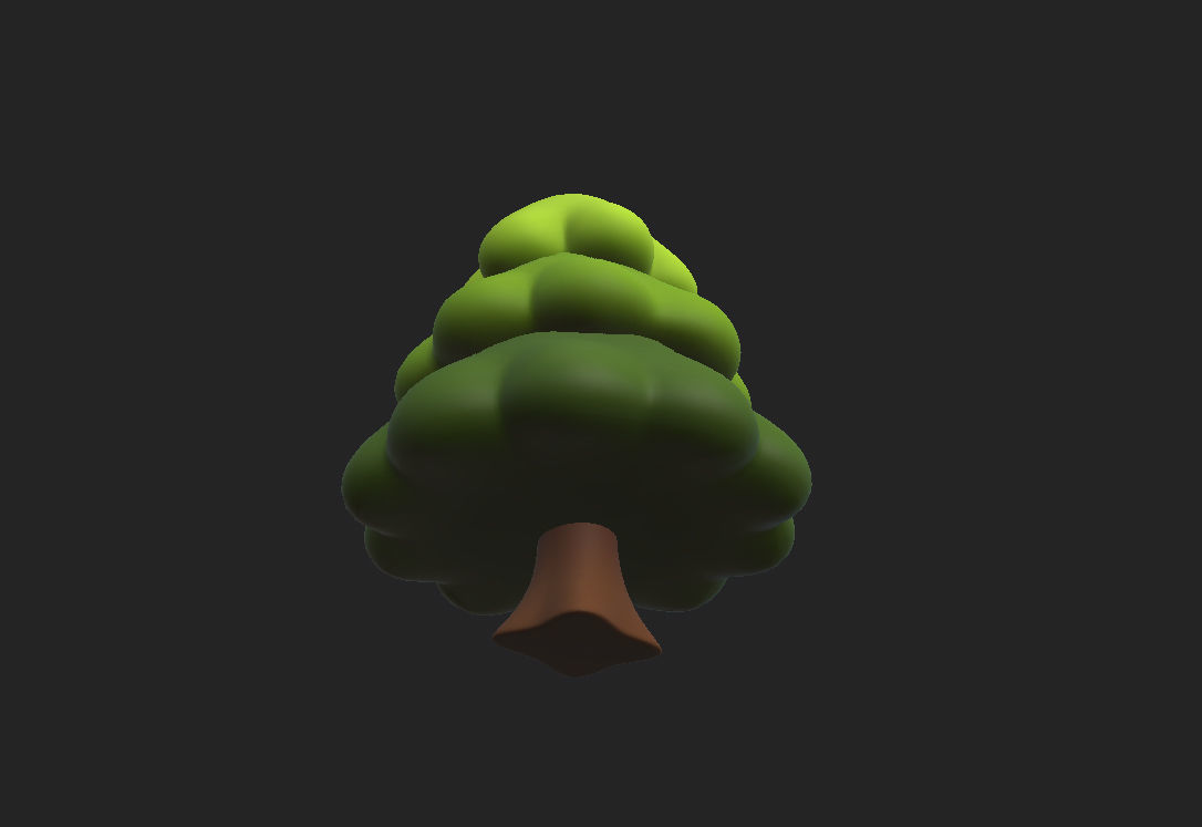 Cartoon Pine Tree 3D model_8