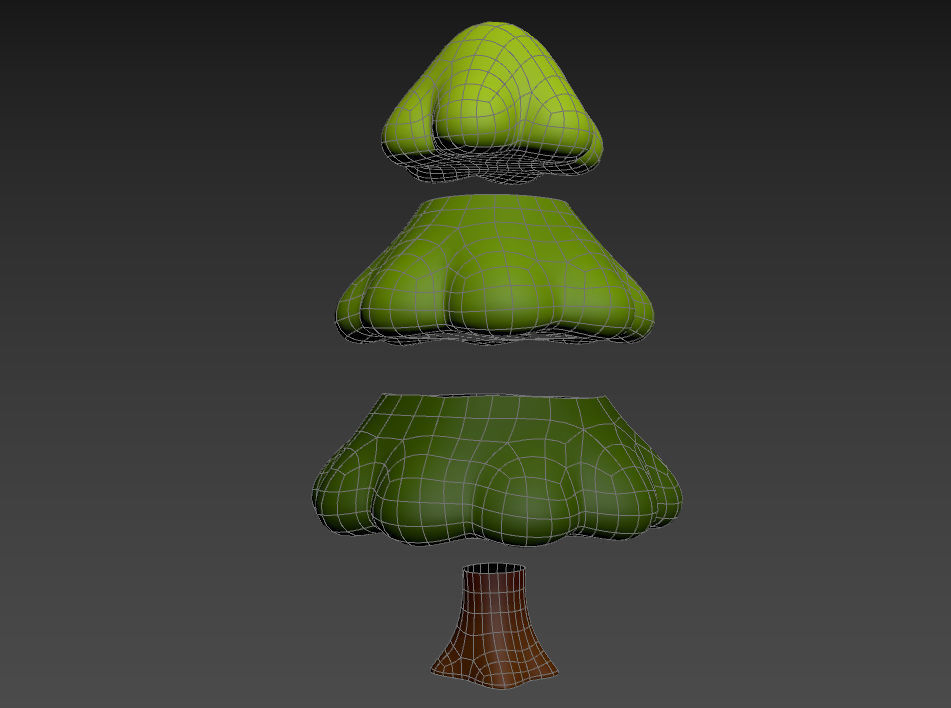 Cartoon Pine Tree 3D model_17