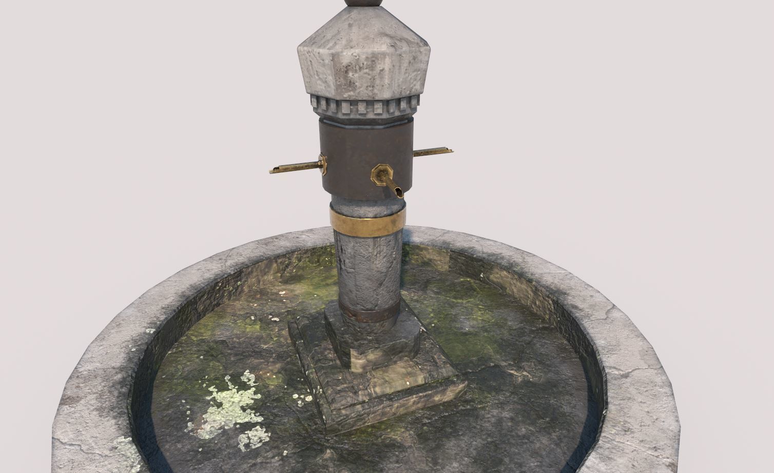 Stone Fountain  Low-poly 3D model_3