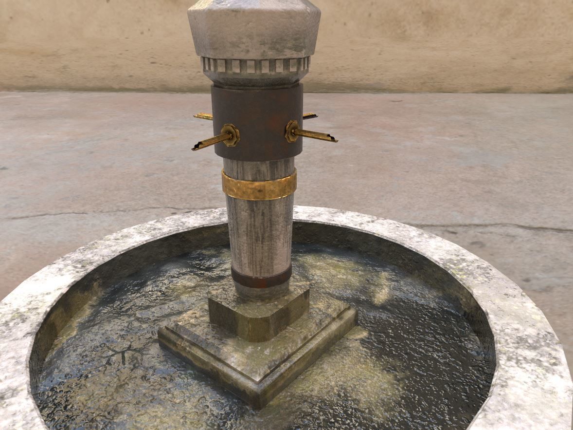 Stone Fountain  Low-poly 3D model_9