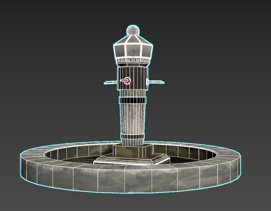 Stone Fountain  Low-poly 3D model_19