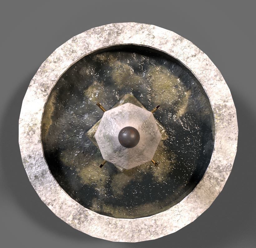 Stone Fountain  Low-poly 3D model_14