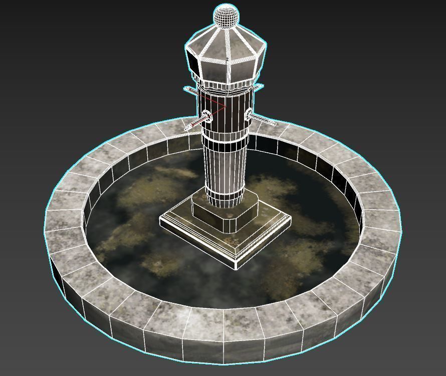 Stone Fountain  Low-poly 3D model_18