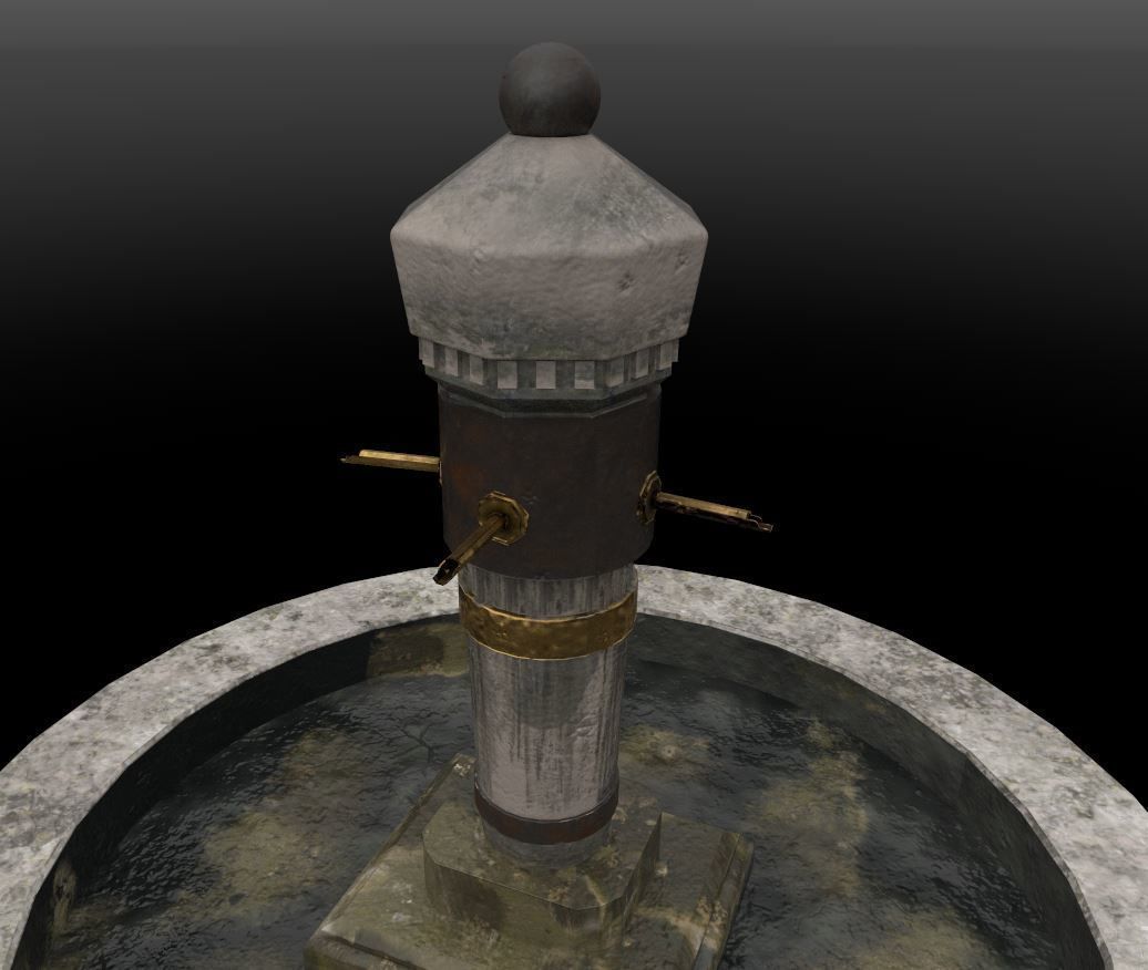 Stone Fountain  Low-poly 3D model_12