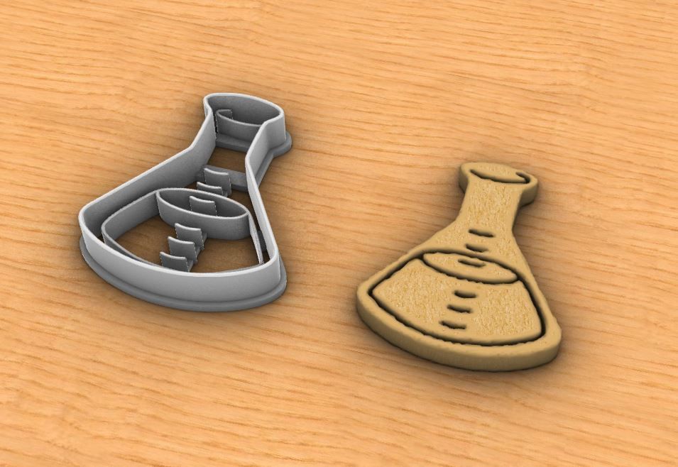 Flask cookie cutter 3D print model_2
