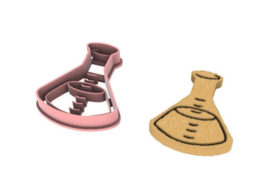 Flask cookie cutter 3D print model_3
