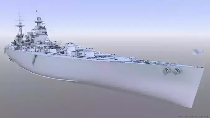 BATTLESHIP HMS RODNEY 3D model