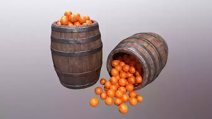 Barrel with Oranges