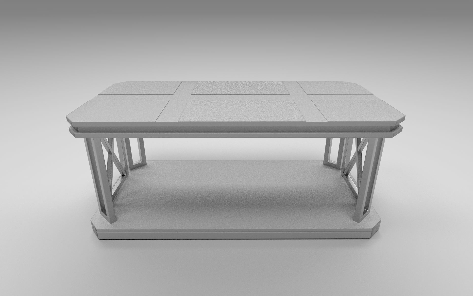 Cocktail Table Wood Low-poly 3D model_1