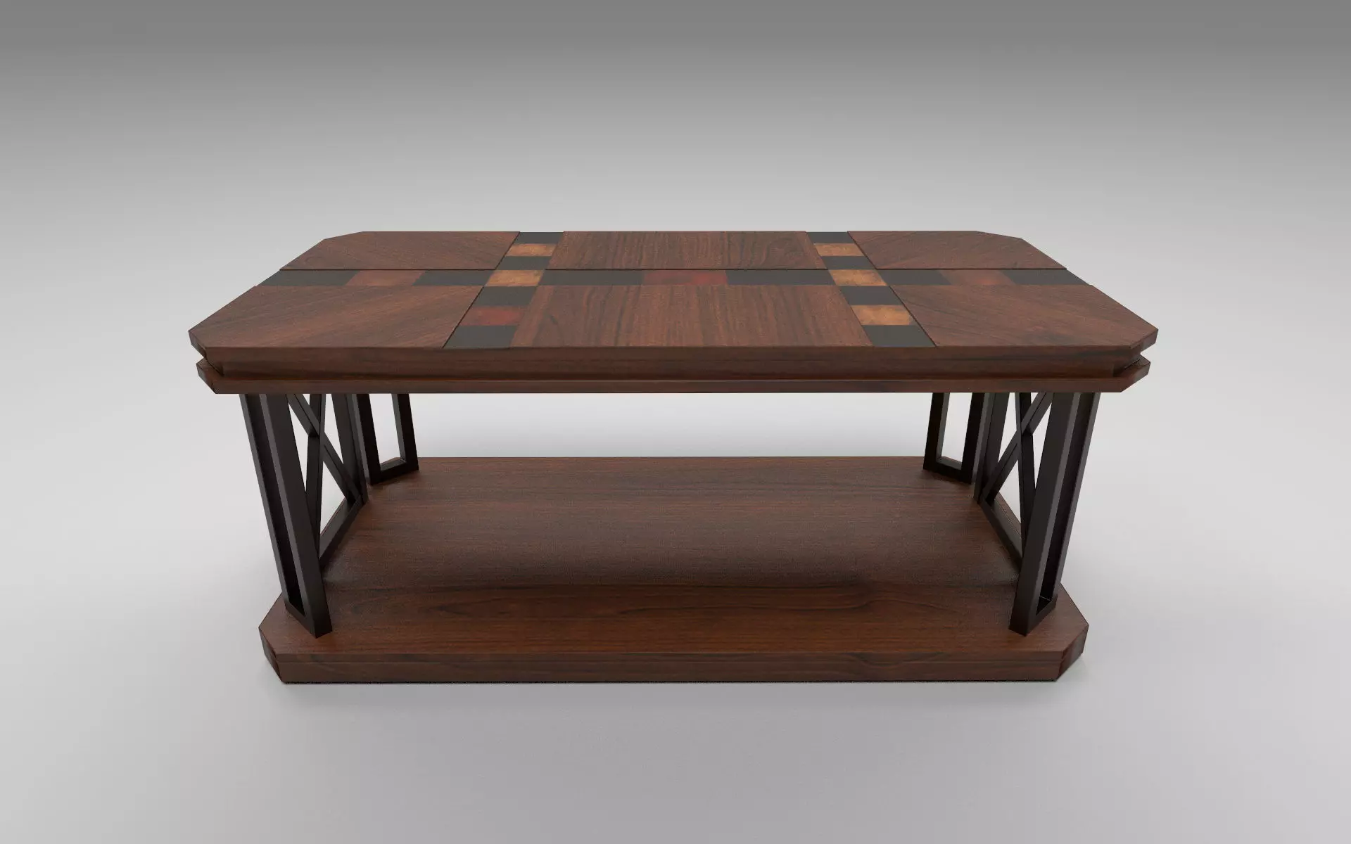 Cocktail Table Wood Low-poly 3D model_0