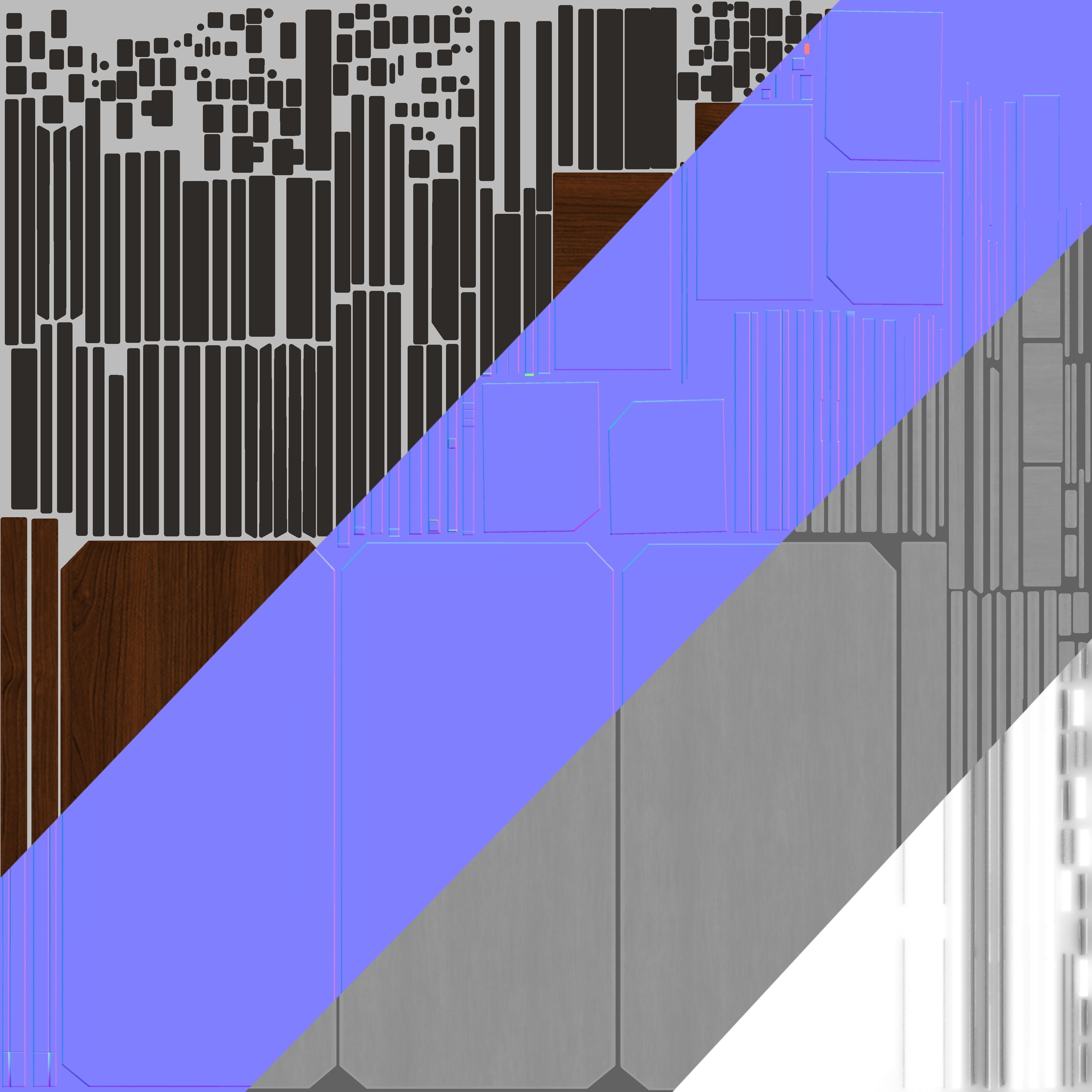 Cocktail Table Wood Low-poly 3D model_3