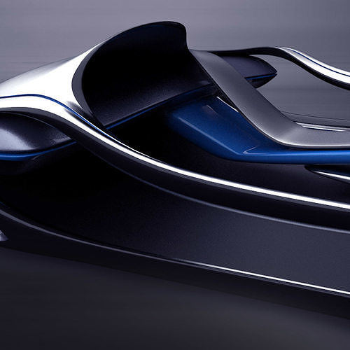 Fluidic electric dashboard concept 3D model