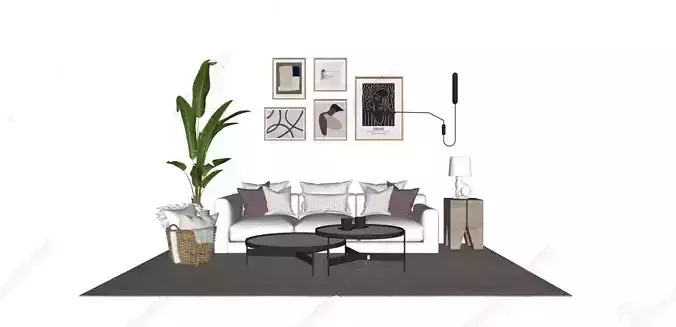 5 sets of beautiful sofa sets  3D model