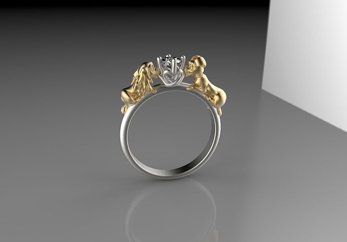 cartoon ring  Faithful ring dog 122 3D print model