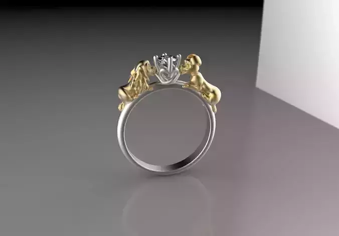 cartoon ring  Faithful ring dog 122