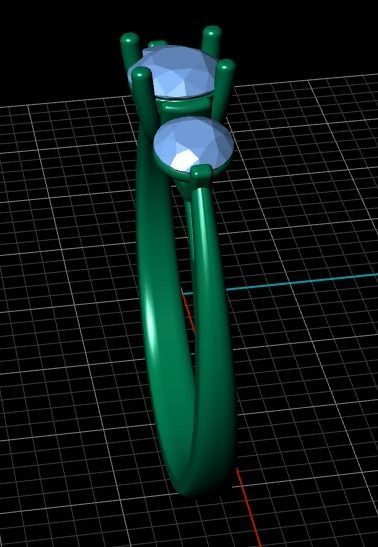 120 15 Ring with a stone 3D print model_4