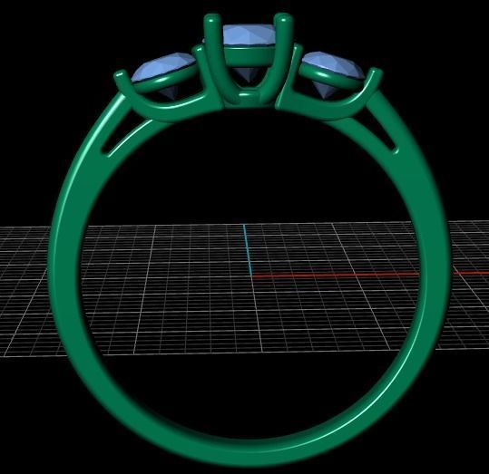120 15 Ring with a stone 3D print model_3
