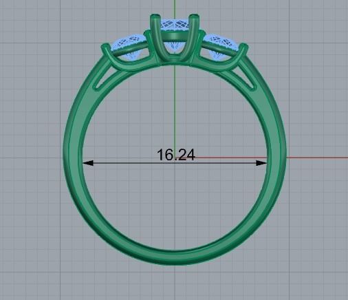 120 15 Ring with a stone 3D print model_1