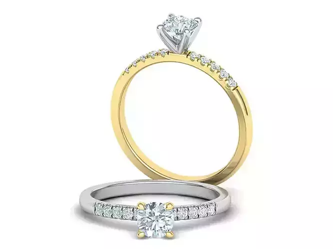 Classic Engagement ring Four-prong head with 5mm stone 3dmodel
