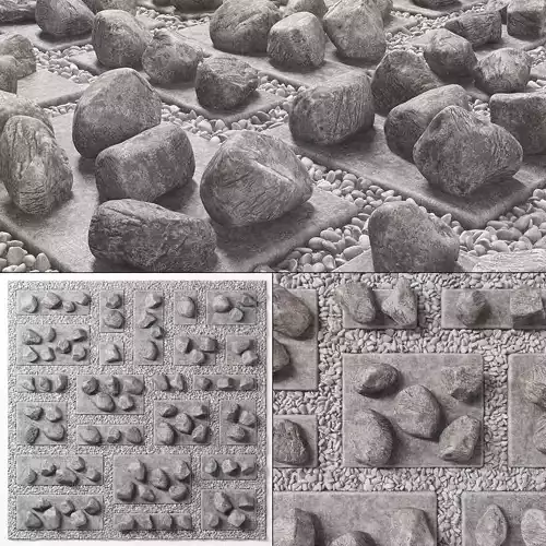 Flowerbed  street decor  stone n3 3D model