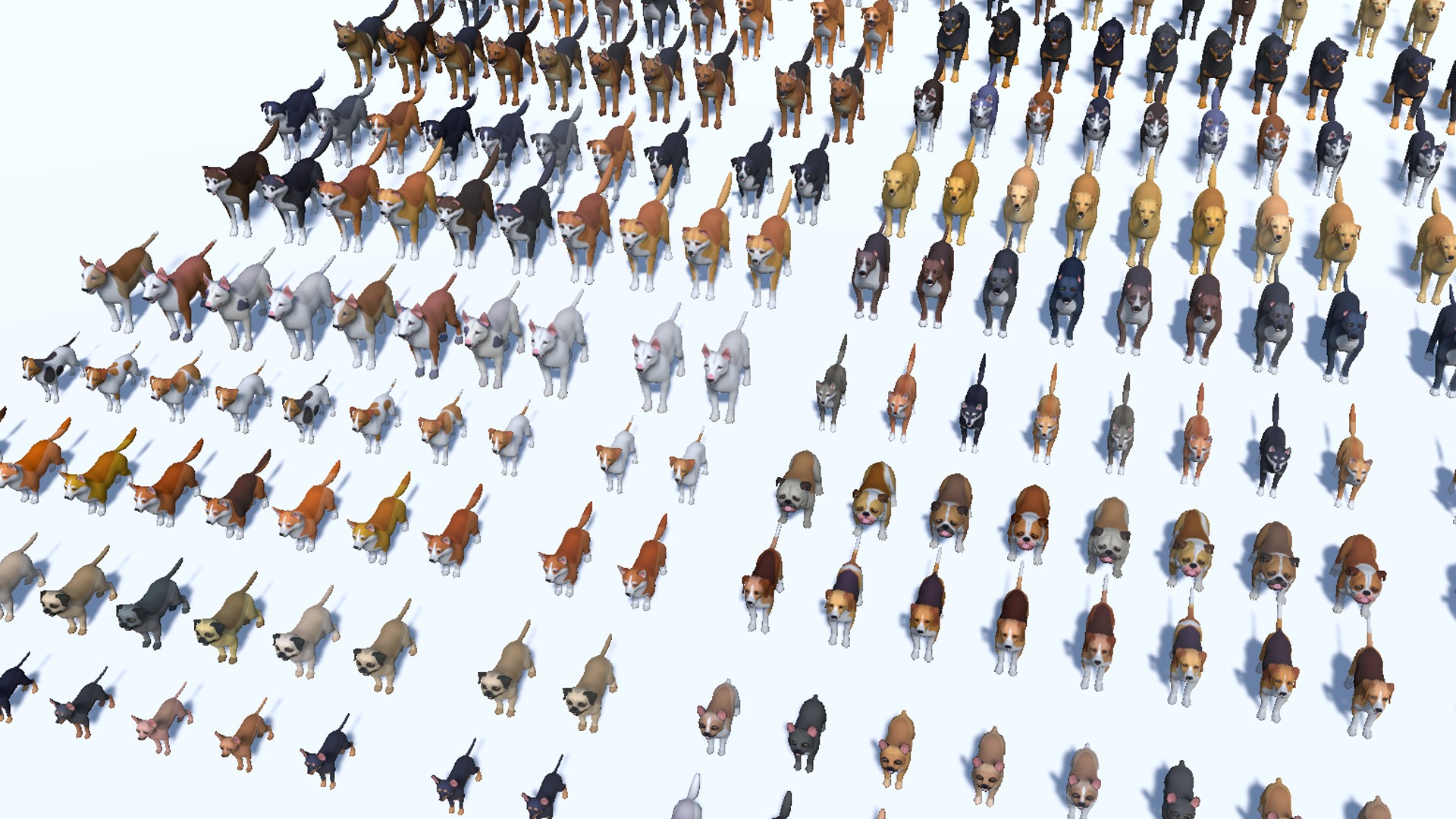 Cartoon Dogs Pack Low-poly 3D model_9