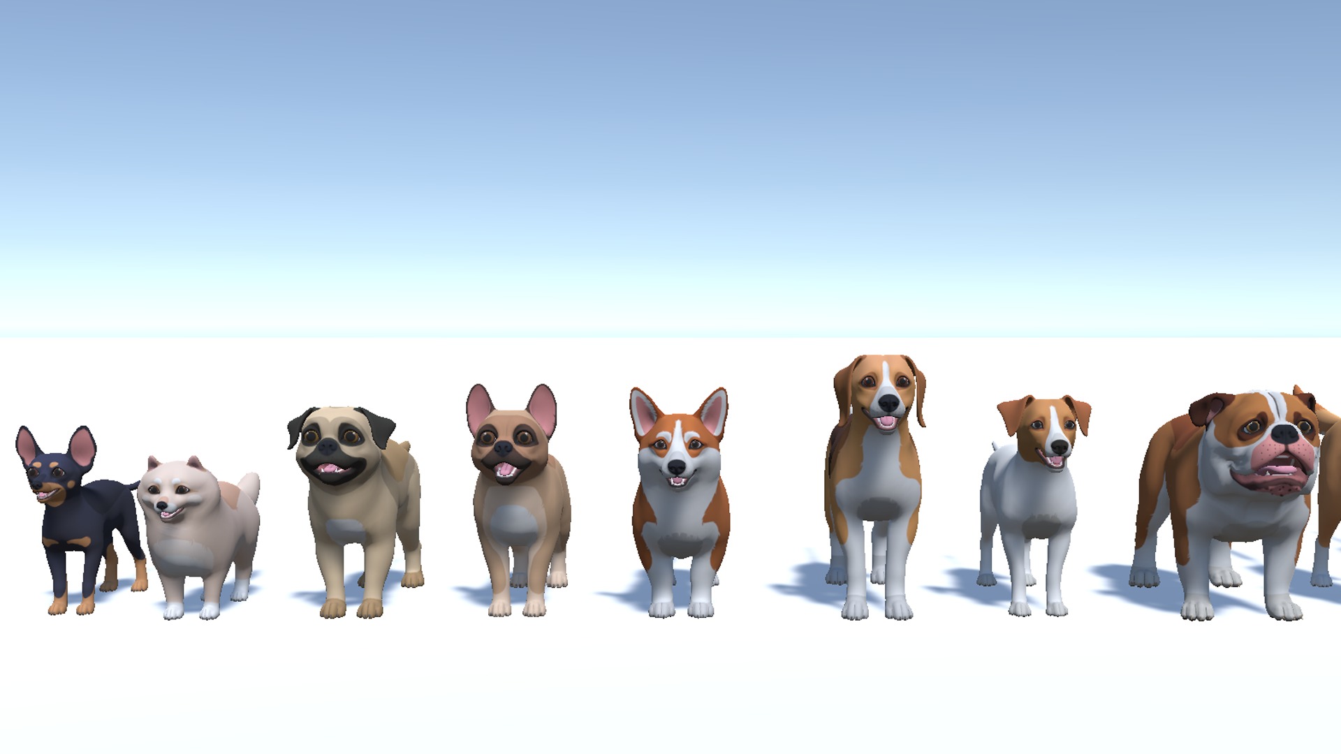 Cartoon Dogs Pack Low-poly 3D model_6