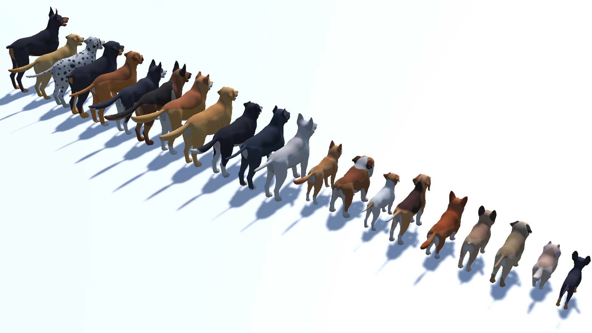 Cartoon Dogs Pack Low-poly 3D model_7