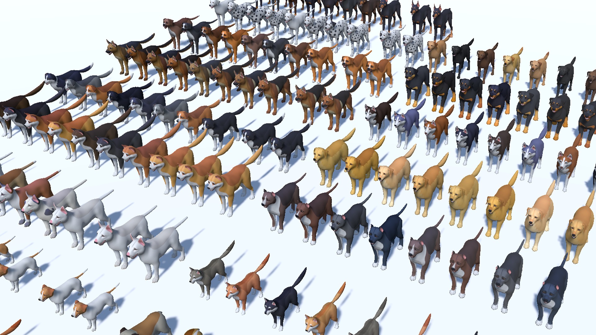 Cartoon Dogs Pack Low-poly 3D model_10