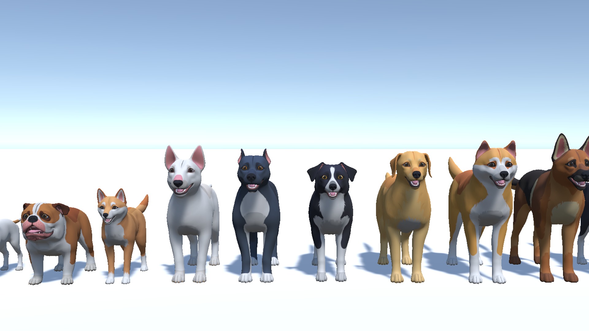 Cartoon Dogs Pack Low-poly 3D model_5