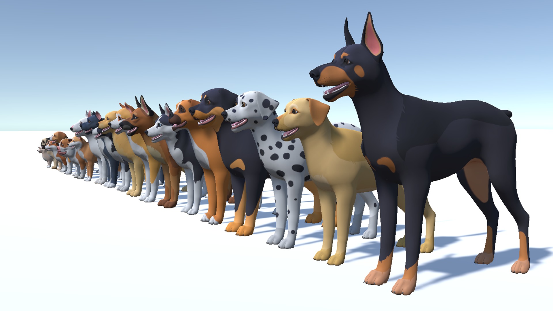 Cartoon Dogs Pack Low-poly 3D model_8