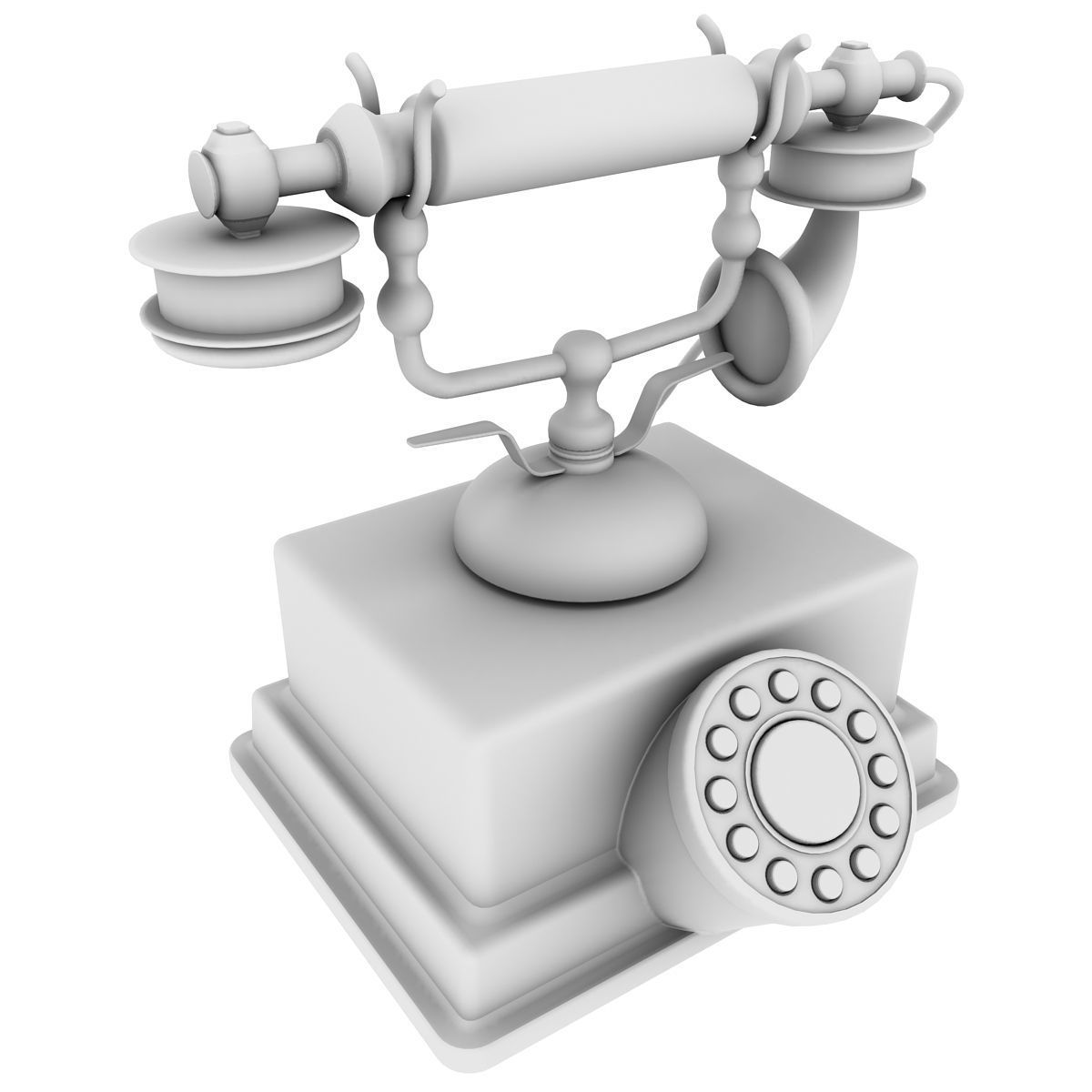 Vintage Telephone 3D model_4